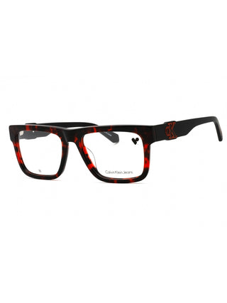 Calvin Klein Jeans CKJ23647 eyeglasses in orange Havana, featuring clear demo lenses and a stylish full-rim design.