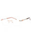 C03 - Shiny Pink Gold/Silver Burgundy / Clear Lens