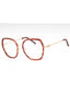 C02 - Shiny Gold/Translucent Burgundy / Clear demo lens