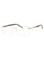 C01 - Shiny Gold/Brown Horn / Clear Lens