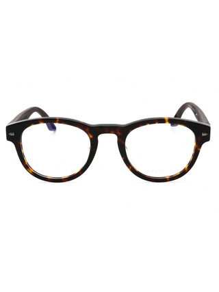Chopard VCH327 matte black eyeglasses with sleek, rectangular frames.
