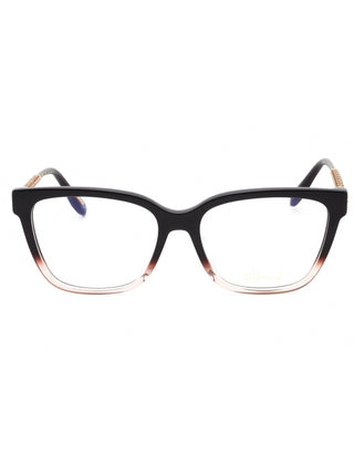 Chopard VCH333W women's cat-eye eyeglasses with a white frame and gold accents.