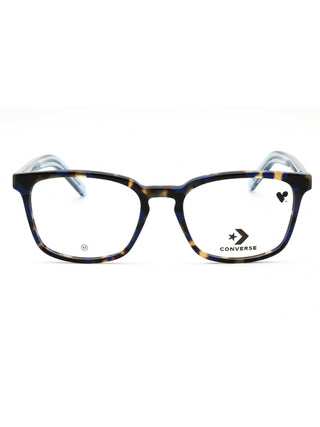 Converse CV5080 black rectangular eyeglasses with clear lenses, shown from a front angle.