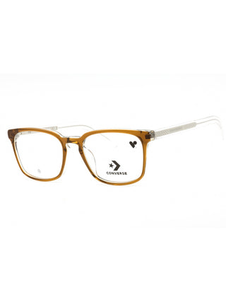 Converse CV5080 eyeglasses with crystal butterscotch lamina frames and clear demo lenses.