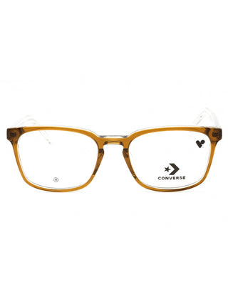 Converse CV5080 black rectangular eyeglasses with clear lenses and subtle branding on the temples.