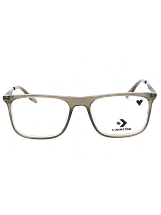 Converse CV8006 black rectangular eyeglasses with thin metal frames and clear lenses.
