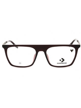 Converse CV8009 eyeglasses featuring a sleek black rectangular frame with signature logo detailing on the temples.