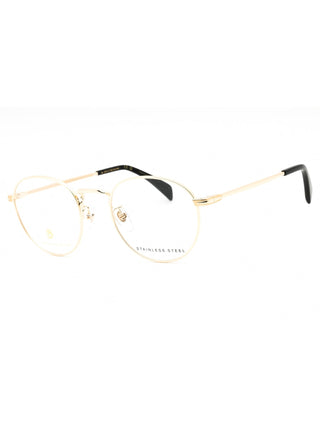 David Beckham DB 1015 round metal eyeglasses for men in a sleek, minimalist frame design.