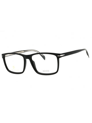David Beckham DB 1020 rectangular men's eyeglasses featuring a sleek black plastic frame and classic design.