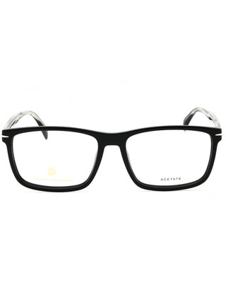 David Beckham DB 1020 rectangular men's eyeglasses featuring a sleek black plastic frame and classic design.
