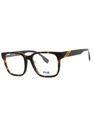 FILA VFI452 eyeglasses featuring a sleek, lightweight rectangular frame in matte black metal with signature logo temples.