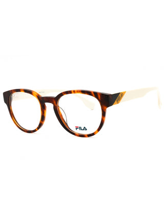 FILA VFI453 eyeglasses featuring a sleek, lightweight rectangular frame in matte black metal with signature logo temples.