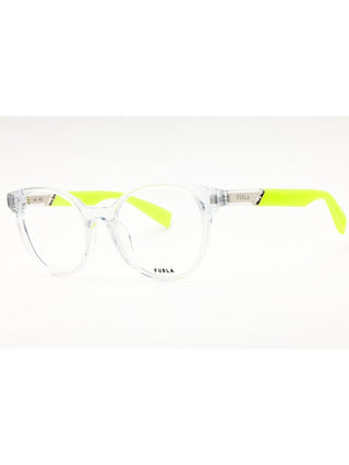 Furla VFU667 eyeglasses featuring a sleek, lightweight frame in a polished finish with elegant temple branding.