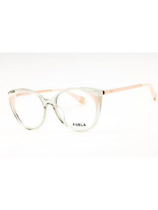 Furla VFU722V eyeglasses featuring a sleek, lightweight frame in a polished finish with signature branding on the temples.