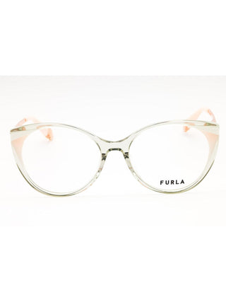 Furla VFU722V eyeglasses featuring a sleek, lightweight metal frame in a modern cat-eye silhouette.