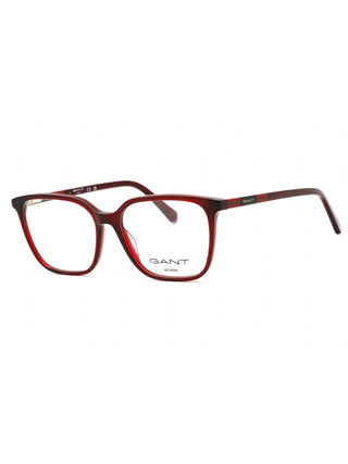 GANT GA4150 shiny red eyeglasses with clear demo lenses, 53mm size, and full-rim acetate frame.