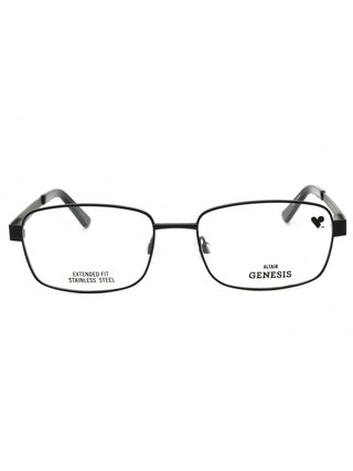 Genesis G4041 eyeglasses featuring a sleek black acetate frame with a modern rectangular design and comfortable temples.
