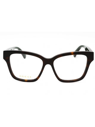 Gucci GG1302O eyeglasses with a sleek black full-rim acetate frame and silver-tone accents.