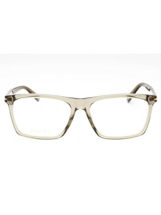 Gucci GG1445O black acetate rectangular eyeglasses with clear lenses.