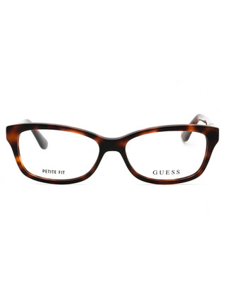 Guess GU2948 women's eyeglasses with a black full-rim cat-eye frame and silver temple accents.