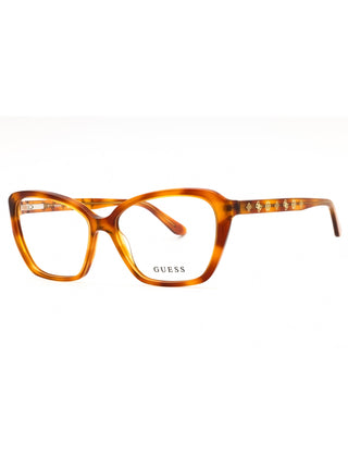 Guess GU50115 eyeglasses featuring a sleek, lightweight black metal frame with a modern rectangular silhouette.