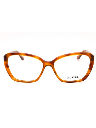 Guess GU50115 eyeglasses featuring a sleek, lightweight black metal frame with a modern rectangular silhouette.