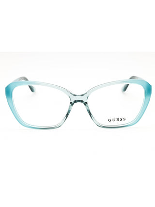 Guess GU50115 eyeglasses featuring a sleek, lightweight black metal frame with a classic rectangular silhouette.