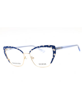 Guess GU50122 eyeglasses featuring a sleek, lightweight black metal frame with a modern rectangular silhouette.