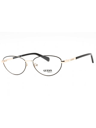 Guess GU8238 oval eyeglasses in pink gold, 55mm, with clear demo lenses.