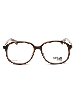 Guess GU8255 oval eyeglasses with a shiny black frame and clear lenses.