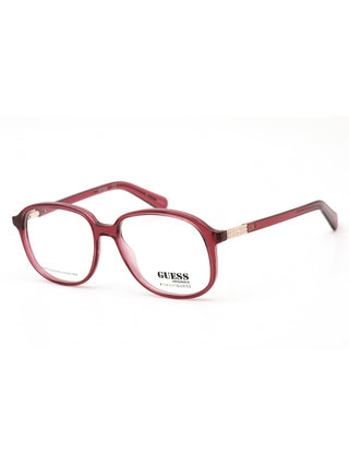 Guess GU8255 oval eyeglasses in bordeaux, 53mm, with clear demo lenses.