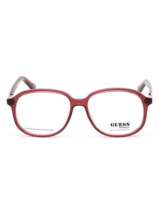 Guess GU8255 oval eyeglasses with a sleek black frame and clear lenses.