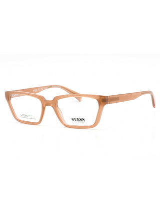 Shiny beige Guess GU8280 eyeglasses with clear demo lenses, 54mm frame.