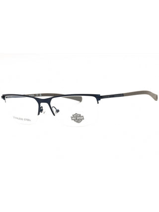 Harley Davidson HD0979 eyeglasses featuring a sleek black rectangular frame with signature logo detailing on the temples.