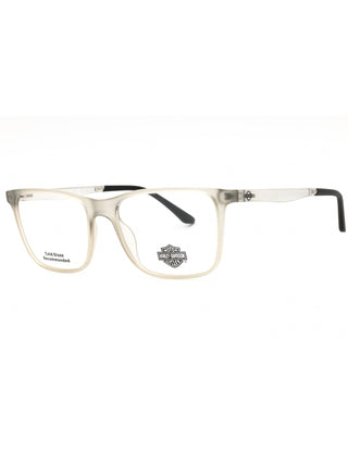 Harley Davidson HD50020 eyeglasses featuring a sleek black rectangular metal frame with branded temples.