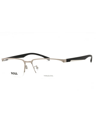 Hugo Boss BOSS 1543/F men's rectangular eyeglasses featuring a sleek metal frame in a classic professional style.