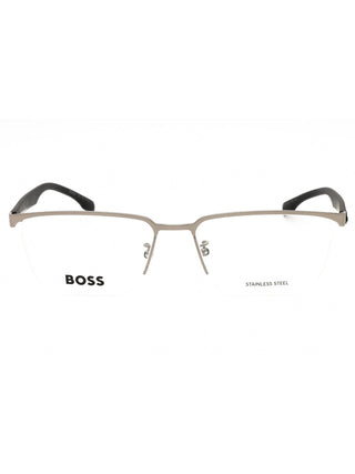 Hugo Boss BOSS 1543/F men's rectangular eyeglasses featuring a sleek metal frame in a classic design.