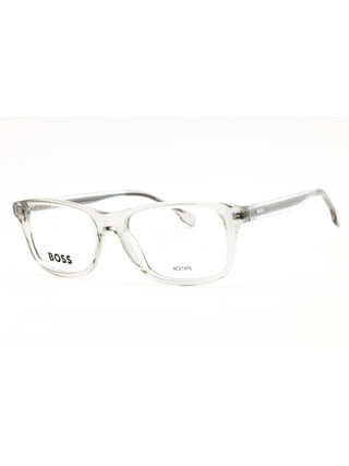 Hugo Boss BOSS 1547 rectangular men's eyeglasses featuring a sleek black plastic frame and signature temple branding.
