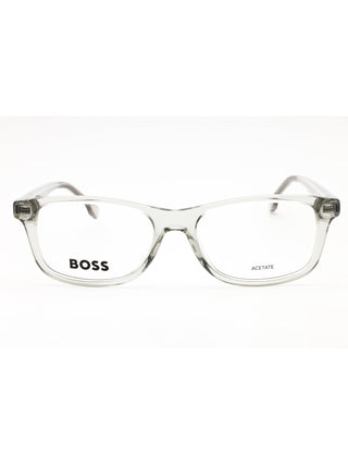 Hugo Boss BOSS 1547 rectangular men's eyeglasses featuring a sleek black plastic frame and classic design.