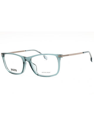 Hugo Boss BOSS 1614/F rectangular men's eyeglasses featuring a sleek black plastic frame and classic design.