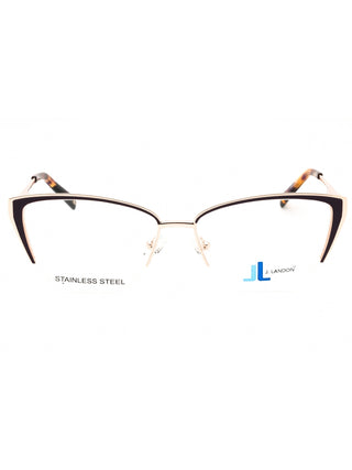 J. Landon JL5010 eyeglasses featuring a sleek, lightweight black metal frame with a modern rectangular design.