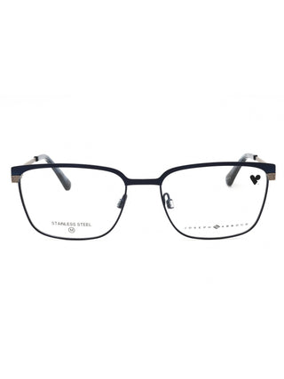 Joseph Abboud JA4111 eyeglasses featuring a sleek, rectangular metal frame in a polished gunmetal finish.