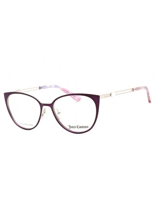 Matte violet Juicy Couture JU 221 eyeglasses with clear demo lenses, 51mm.