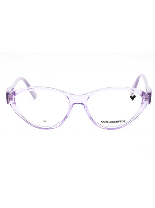 KARL LAGERFELD KL6109 women's black full-rim cat-eye eyeglasses with silver temple accents.