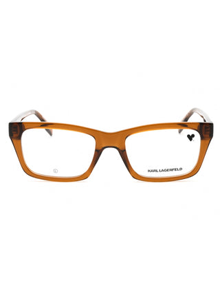 KARL LAGERFELD KL6138 black square eyeglasses with metal temples.