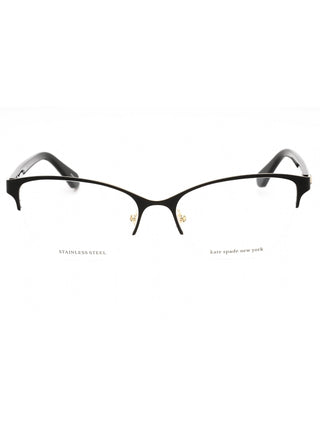 Kate Spade Adalina women's eyeglasses with black full-rim acetate frames and subtle cat-eye shape.