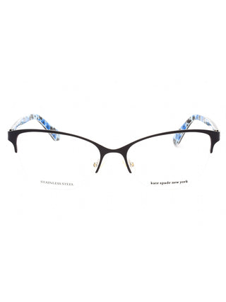 Kate Spade Adalina women's eyeglasses with black full-rim acetate frames and subtle cat-eye shape.