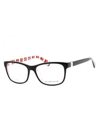 Kate Spade Calley black full-rim eyeglasses with clear lenses, 50mm size.
