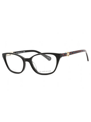 Kate Spade Emmalee black full-rim eyeglasses with clear demo lenses, 51mm.