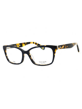 Kate Spade Jeri eyeglasses in Blue Havana, featuring a stylish full-rim acetate frame and clear demo lenses.